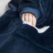 Pătură călduroasă cu hanorac - albastru
